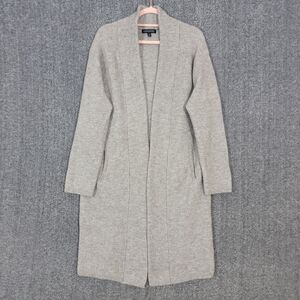 Banana Republic Sweater Womens Small Brown Wool Blend Open Front Midi Cardigan